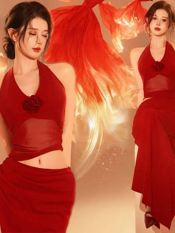 Photography Lighting For Clothing - Kırmızı Yeni Yıl Fotoğraf Kostümü Koi