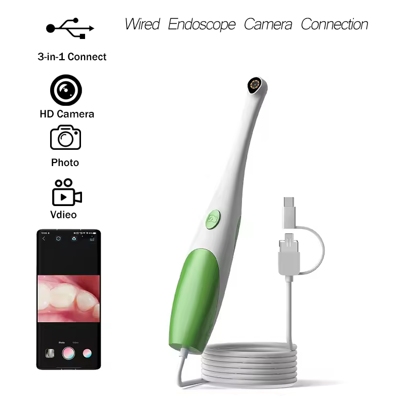 Photography Lighting Diagram - Kameralı Oral Endoskop, 8 LED Işıklı