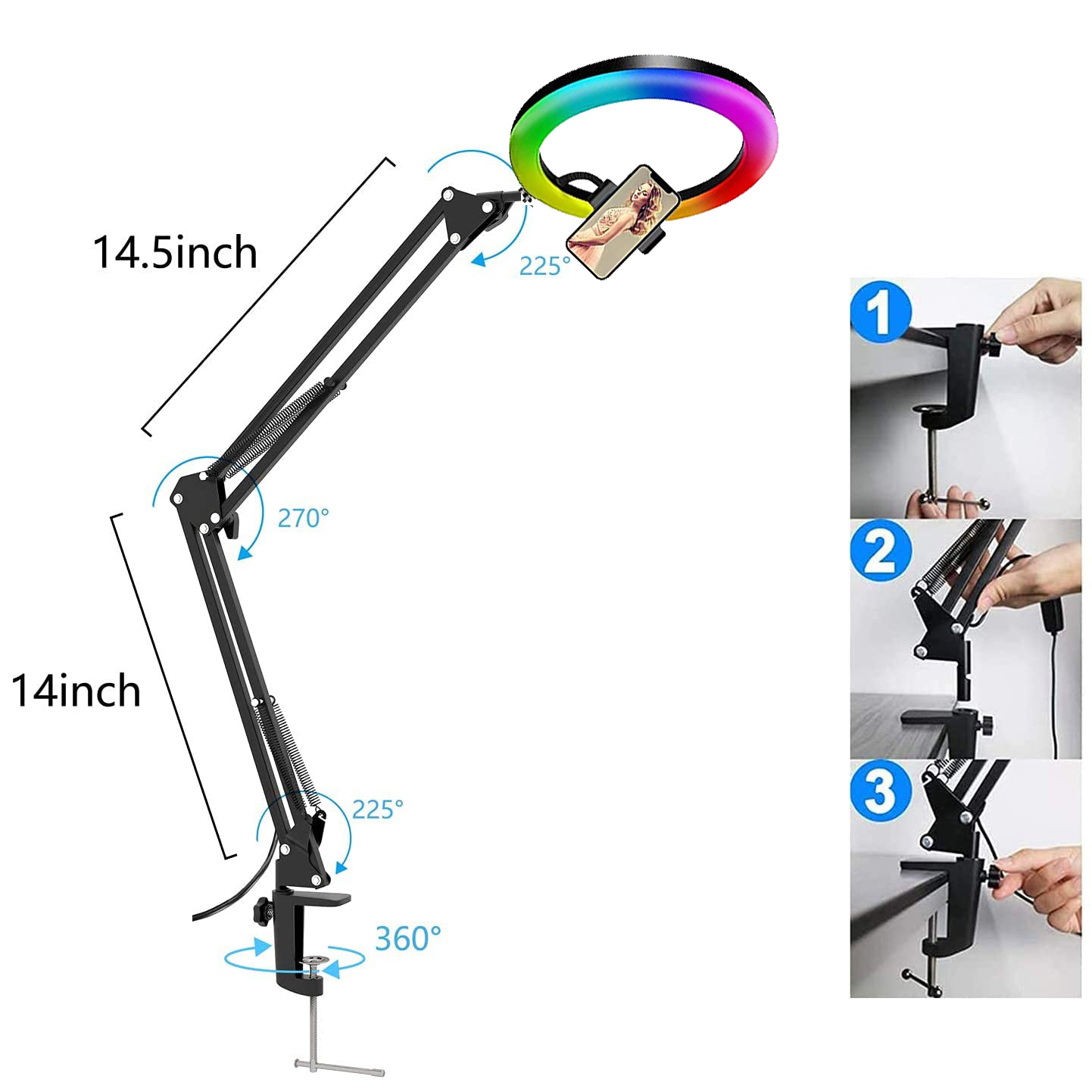 RGB Selfie Halka Işık 26 cm Do - Stand Lighting Photography incelemesi ve fiyatı