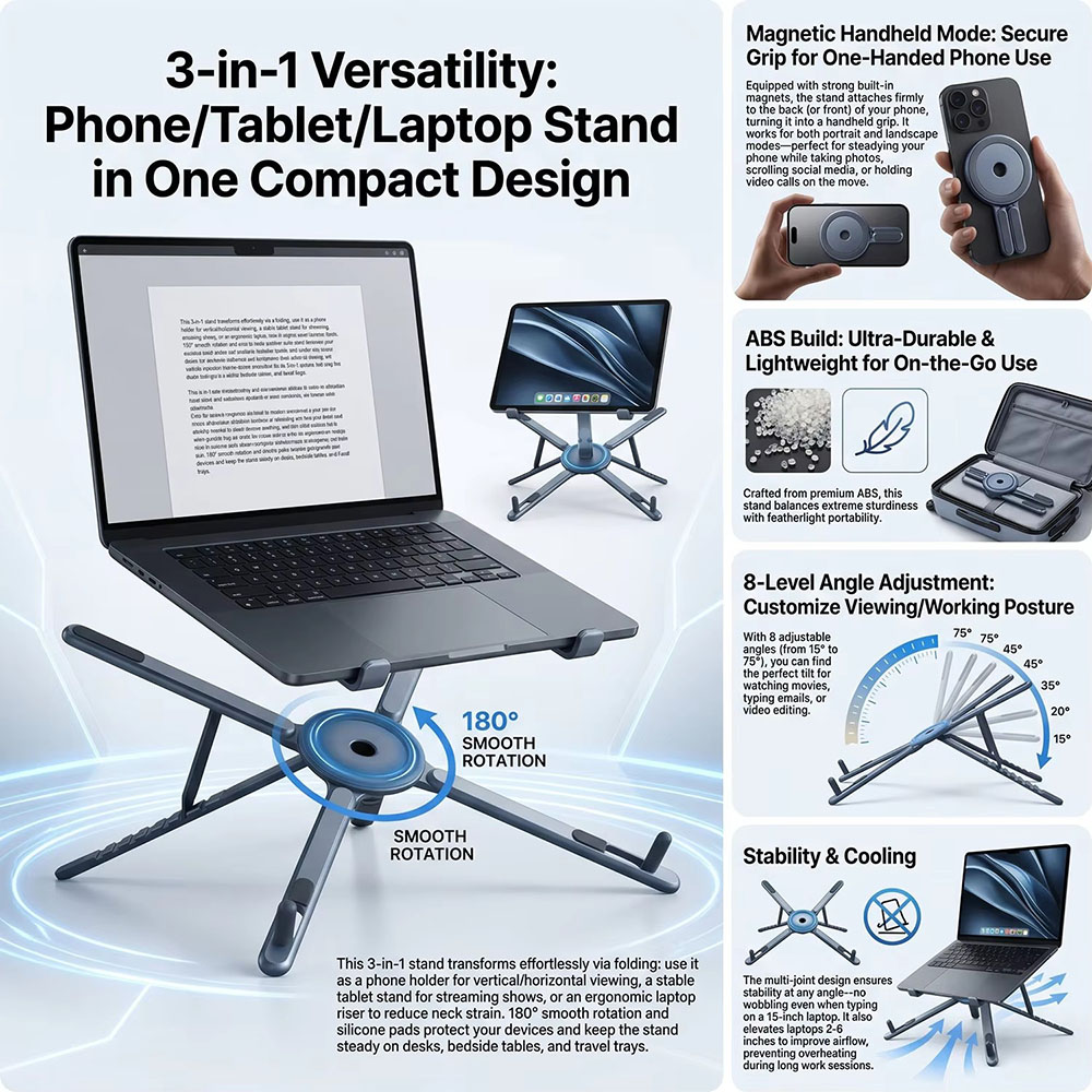 Taşınabilir Manyetik Telefon T - Stand Lighting Photography incelemesi ve fiyatı